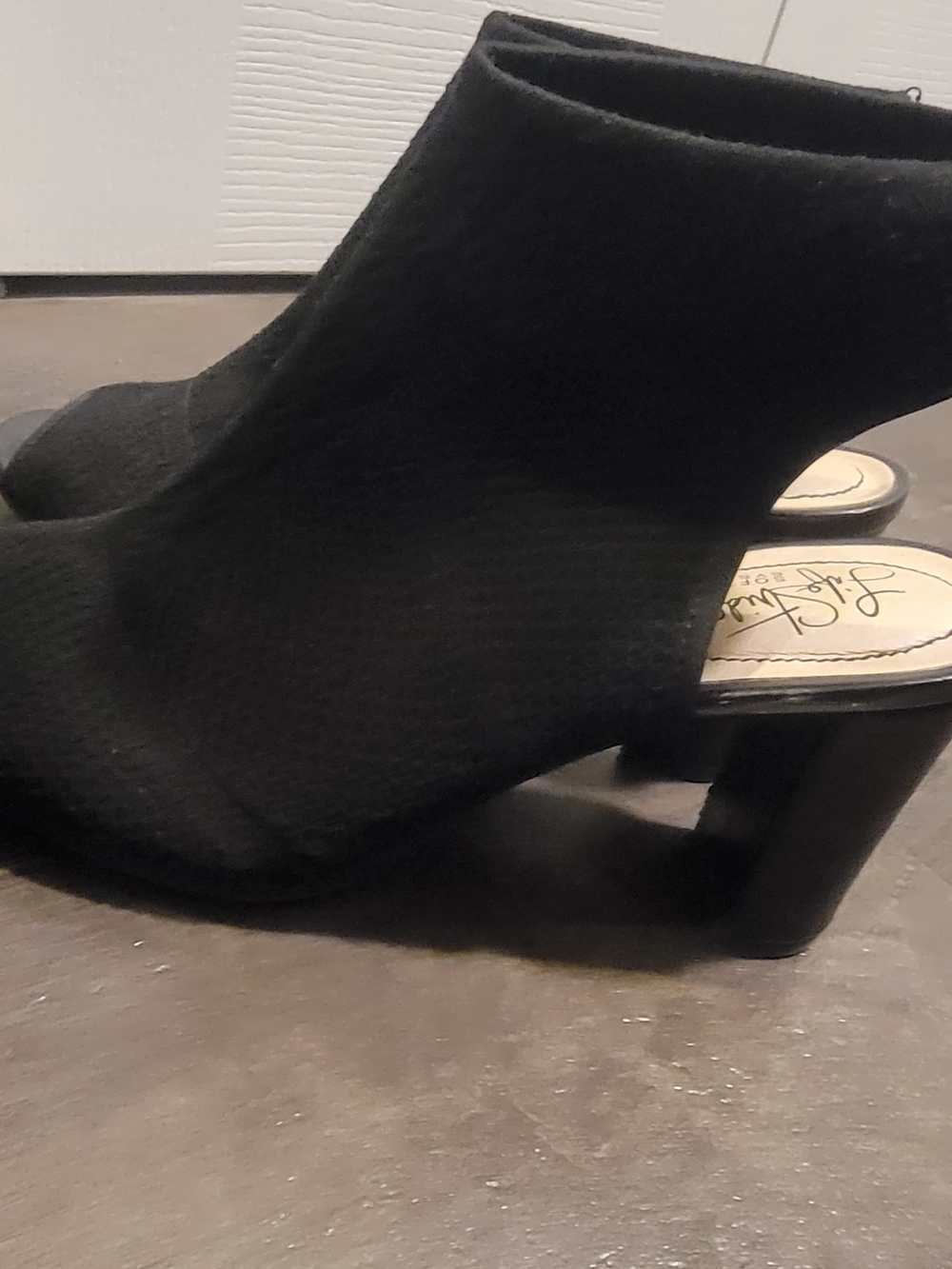 Life Stride Black Open-Heel Block Heel Bootie